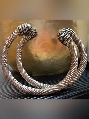 2 Multi toned Twisted Cable Bracelets